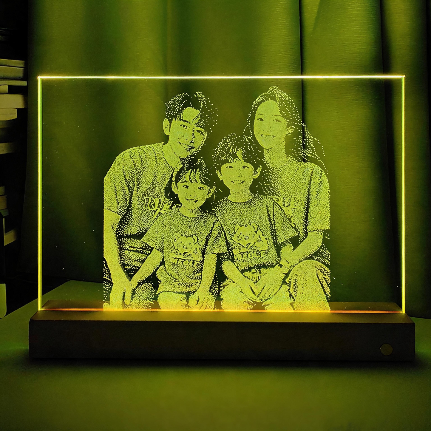 Handcrafted Glass Portrait (With LED Base and Gift Box)